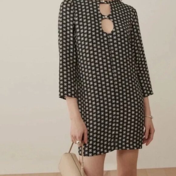 Reformation Killian Dress Classic Neutral black white Size Small NEW Pearls *f67 - Picture 1 of 16